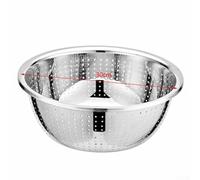 Aprilsunnyzone Tamiz de drenaje de acero inoxidable para lavar arroz y colar verduras con borde reforzado para soportar el manejo diario frecuente (30 cm)