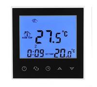 Aprilsunnyzone Termostato de calefacción eléctrico programable digital de 16 A con pantalla LCD retroiluminada grande y pantalla de temperatura dual para un control preciso (negro)