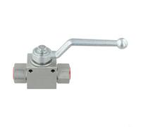 Aprilsunnyzone Válvula de bola de alta presión de 3 vías para sistemas hidráulicos, control manual, clasificación de 500 bares, acero de carbono con zinc plateado para mayor durabilidad (G1/4)
