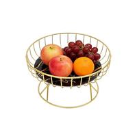 Apriltop Soporte para Fruteros, 22.5x12.5cm, Bandeja para Fruta, Estructura Hueca, Frutero de Cocina Metal, para Aperitivos, Pasteles y Dulces (Dorado, Negro)