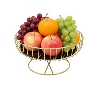 Apriltop Soporte para Fruteros, 27x13cm, Bandeja para Fruta, Estructura Hueca, Frutero de Cocina Metal, para Aperitivos, Pasteles y Dulces (Dorado, Negro)