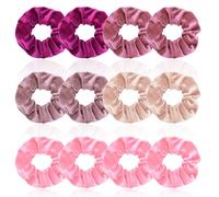 Aprince 12 coleteros rosas para niñas y mujeres, coleteros de terciopelo suave, coleteros para el pelo de color sólido, coleteros para el cabello de mujer, bonitos accesorios para el cabello para