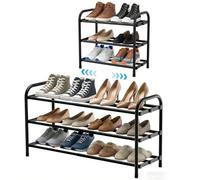 Apritsce Zapatero Extensible, Zapatero Pequeño de 3 Niveles, Sapateira Hall Entrada, Zapatero Estrecho Metal para Habitación Exterior Armario
