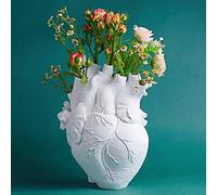 Aprjv Jarrón con Forma de corazón, decoración de Resina, Moderno, único, Estilo nórdico, para el hogar, Boda, Regalo, Escritorio, Sala de Estar, Color Blanco