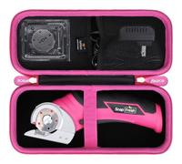 Aproca Funda compatible con tijeras eléctricas inalámbricas SnapFresh, mini cortador de cajas, bolsa portátil de almacenamiento para accesorios, negro con cremallera rosa (solo funda)
