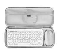 Aproca Funda rígida de viaje para teclado Bluetooth Logitech K380 y mouse Logitech Pebble M350 e i345, color gris