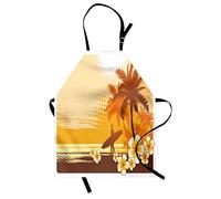 Apron Surf, Silueta De Surfista Y Paisaje Tropical Libera Tu Mente Antiincrustante Mandiles Impermeable Delantal Para Jardinería Cocinar De Cocina