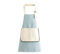 Apron With Pockets | Cotton Linen Chef Apron | Striped Cooking Clothing