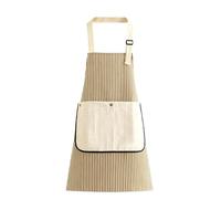 Apron With Pockets | Cotton Linen Chef Apron | Striped Cooking Clothing