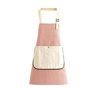 Apron with Pockets | Cotton Linen Cooking Apron, Adjustable Striped Chef