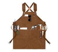Apron With Pockets, Heavy Duty Waxed Canvas Tool Apron With Cross-Back Straps, Adjustable Tool Kitchen Waterproof Accessories For Men Women Carpenter Woodworker Kitchen Cooking Chef Grilling, A.,