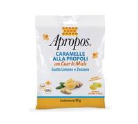 Apropos Caramelle Dure Alla Propoli con Cuor Di Miele Limone e Zenzero, 50g