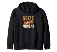 Aprovecha tu Momento Tipografía Motivacional Retro Sudadera con Capucha