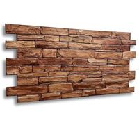 Aprox. 15 unidades (7 metros cuadrados) de azulejos de PVC en 3D en forma de paneles para el revestimiento de paredes, con un diseño de imitación de la madera o la piedra y 1 mm de grosor