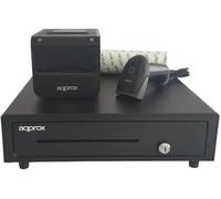 Pack para TPV Approx appPOSPACK4180-2D/ Cajón Portamonedas + Impresora Térmica de Tickets + Lector de Códigos + Rollos Térmicos