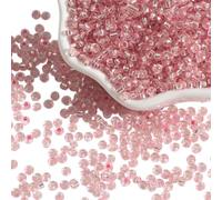 Aproximadamente 2000 cuentas de semillas rosadas, pequeñas cuentas de cristal con purpurina de 3 mm, cuentas de semillas para hacer pulseras, bisutería, bordado