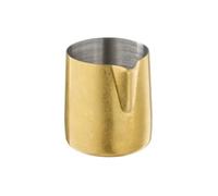 APS 10306 FLOW - Jarra de leche (acero inoxidable 18/8, revestimiento de PVD, aspecto vintage, 150 ml, diámetro de 6 cm, altura de 6,5 cm), color dorado