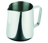 APS 10331 Jarrón universal para leche, Ø 12 cm, altura 16,5 cm, 1,3 litros, acero inoxidable, exterior con acabado de alto brillo, graduación interior