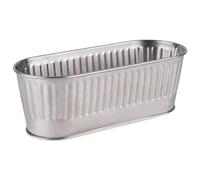 APS 11752 Cubertero/Cesta, panera, Cesta para Plantas, 29,5 x 12 cm, Altura 10 cm, 2 litros, Acero Inoxidable, Negro