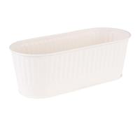 APS 11753 Cubertero/Cesta, panera, Cesta para Plantas, 29,5 x 12 cm, Altura 10 cm, 2 litros, Acero Inoxidable, Blanco
