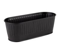 APS 11754 Cubertero/Cesta, panera, Cesta para Plantas, 29,5 x 12 cm, Altura 10 cm, 2 litros, Acero Inoxidable, Negro