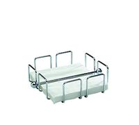 Servilletero APS "Wire", dispensador de servilletas de metal cromado, servilletero para servilletas de 1/4 de pliegue, incl. pesos, 19 x 19 cm, 6,5 cm de altura, para 50 servilletas