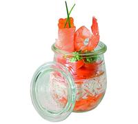APS 12 tarros originales WECK de 220 ml con tapa, juego de 12, Ø 7 cm, H: 8 cm, forma de tulipán, tarro de conserva, tarro decorativo, tarro de postre, tarro de almacenamiento, apto para lavavajillas
