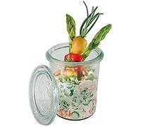 APS 12 WECK tarros originales de vidrio con tapa, Ø 6 cm, altura: 8 cm, mini vaso con tapa de vidrio, tarro de conservas, para decoración, para postre, apto para el lavavajillas, capacidad: 160 ml