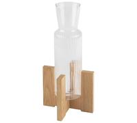 APS 14019 - Pedestal para jarra de cristal, apto para 10738, 10739, 15 x 15 cm, altura 12 cm, madera de roble resistente al agua lacada