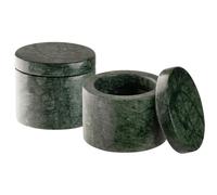 APS 15919 Caja MINERA, juego de 2 - Mármol, Ø 6 cm, alto: 5 cm, verde, pieza única