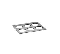APS 19187 Bandeja GN 1/2 de pizarra natural THE GRID - 32,5 x 26,5 cm, con 6 recortes de Ø 8,5 cm, sistema GN