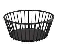 Cesta de malla metálica redonda APS "Urban", cesta de malla resistente, Ø 17 cm x H: 7 cm, panera, cesta de frutas, cesta de verduras, apilable, negra, apta para el lavavajillas