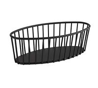 APS Cesta de malla metálica redonda Urban, cesta de malla resistente, (L x A x A) 21 x 10 x 7 cm, panera, cesta de frutas, cesta de verduras, apilable, apta para el lavavajillas, Negro