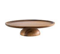 APS 33294 Acacia - Plato para servir y servir tartas (diámetro: 33 cm, altura: 8 cm, madera de acacia, base respetuosa con muebles)