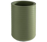 APS 36124 - Enfriador de botellas de hormigón estriado, con parte inferior suave para muebles, para botellas de 0,7-1,5 litros, diámetro de 13/10 cm, altura de 19,5 cm, color verde