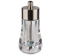 APS 40580 Molinillo de pimienta, molinillo de especias de acrílico y acero inoxidable mate, mecanismo de molienda de acero al carbono, molienda regulable sin escalonamiento, Ø 6 cm, altura 13 cm