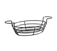 APS 40604 - Cesta para servir (metal, 39,5 x 20 cm, altura: 11 cm, metal, con 2 soportes), color negro