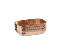 APS 40697 «CRAFT» Bandeja de aluminio con superficie martillada color cobre, bandeja para pan, para alimentos fríos y calientes, entre otros, 12 x 9,5 x 5 cm, 0,35 l.