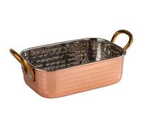 APS 40736 Mumbai - Sartén para servir (acero inoxidable, aspecto de cobre, 14,5 x 9,5 x 4,5 cm, 0,45 L)