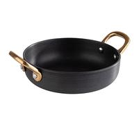 APS 40741 - Olla para servir (aluminio, asas de latón, diámetro de 13,5 cm, 0,3 L), color negro