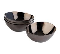 APS 40791 PEBBLES, Juego de 4 cuencos, acero inoxidable, recubierto de PVD, 6,5 x 6 cm, altura 2,5 cm, aspecto de metal