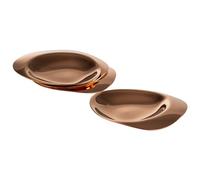 APS 40792 PEBBLES, Juego de 4 platos, acero inoxidable, revestimiento de PVD, 8,5 x 8 cm, altura 1 cm, aspecto de cobre