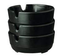 Aps 576 - Juego de 3 ceniceros (melamina, 8 x 3 cm), color negro
