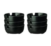 APS 576 - Juego de 3 ceniceros (melamina, 8 x 3 cm), color negro (Paquete de 2)