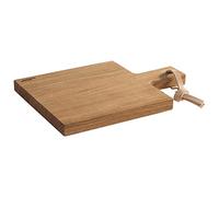 APS 750 SIMPLY WOOD - Tabla de servir de madera de roble engrasada, 20 x 20 x 2 cm, con orificio para colgar (Ø 1,5 cm) y correa de cuero
