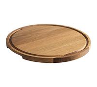 APS 757 PIZZA - Tabla de servir (madera de roble engrasada, diámetro de 34 cm, con canalón)