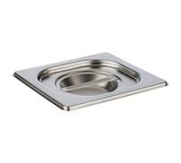 APS 81695 GN 1/6 tapa sin hueco para la cuchara, acero inoxidable, dimensiones 165 x 175 mm/altura 30 mm