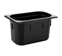 APS 82074 GN 1/4 Depósito Gastronorm de policarbonato, dimensiones 264 x 162 mm/altura 150 mm/volumen 3,7 litros, color negro