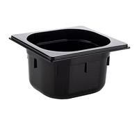APS 82077 GN 1/6 Depósito Gastronorm de policarbonato, dimensiones 160 x 160 mm/altura 100 mm/volumen 1,5 litros, color negro