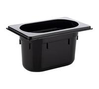 APS 82081 GN 1/9 Depósito Gastronorm de policarbonato, dimensiones 176 x 108 mm/altura 100 mm/volumen 1 litro, color negro